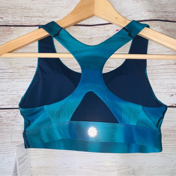 New Athleta Ultimate Printed Racerback Sport Bra Medium Impact Cup D - DD Sz XS - Picture 4 of 7